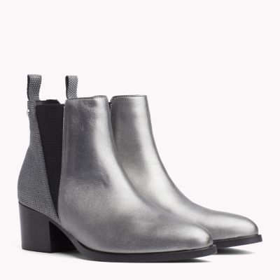 tommy hilfiger silver boots