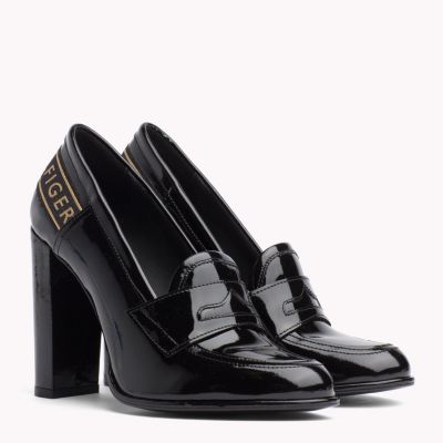 Iconic Patent High Heel Loafers | BLACK 