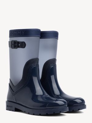 tommy hilfiger blue rain boots