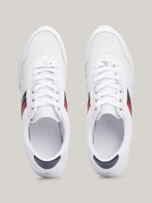 Tommy hilfiger perforated 2025 leather trainers