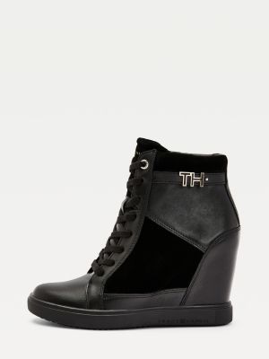 Concealed Wedge Trainers | BLACK 