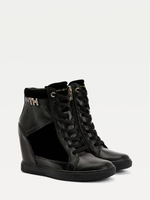 Concealed Wedge Trainers | BLACK 