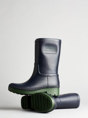 tommy hilfiger short rain boots