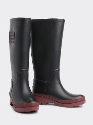 tommy hilfiger cozy warm lined leather boot