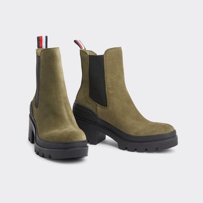 tommy hilfiger metallic heeled chelsea boot