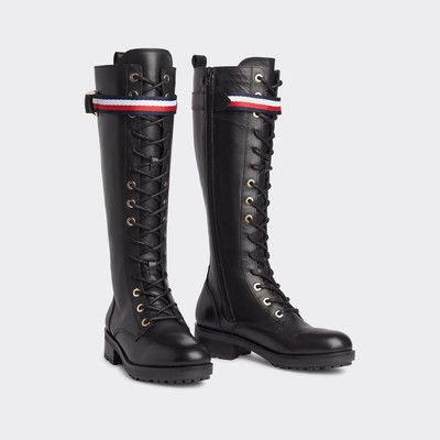 tommy hilfiger zip detail biker boots