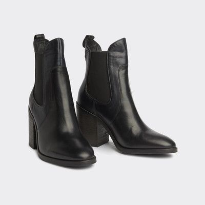 black high heel chelsea boots