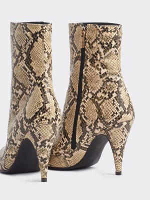 beige high heel ankle boots