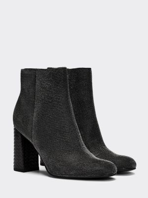 black high heel ankle boots