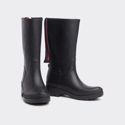 tommy hilfiger signature tape buckle biker boots