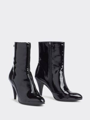 black stiletto ankle boots