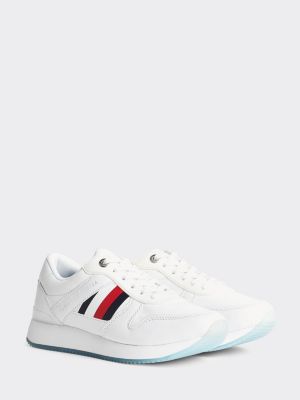 tommy hilfiger embossed leather trainers