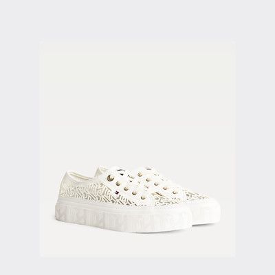tommy hilfiger monogram flatform trainers