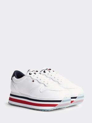 tommy hilfiger white platform trainers