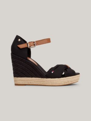 Sandales talon haut compens et bride nou e Noir Tommy Hilfiger