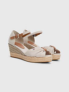 beige essential mid wedge espadrille sandals for women tommy hilfiger