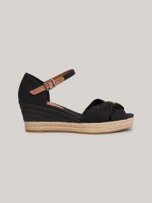 sandalias estilo alpargata con cuña black de mujeres tommy hilfiger