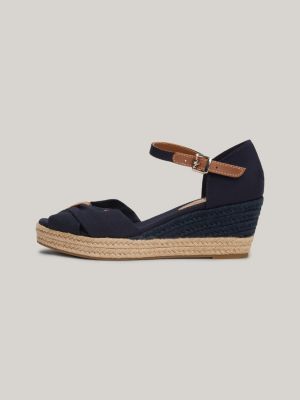 Wedge Heel Open Toe Espadrille Sandals | Blue | Tommy Hilfiger