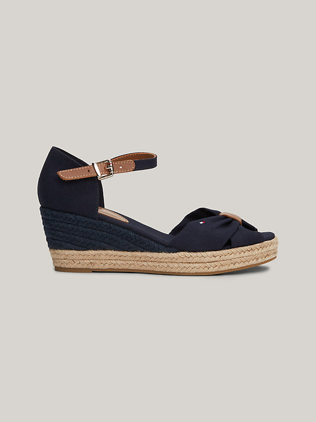 blue wedge heel open toe espadrille sandals for women tommy hilfiger