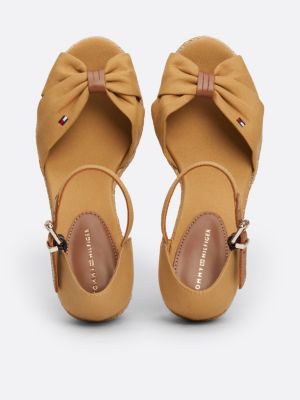 sandali espadrillas aperti in punta khaki da donne tommy hilfiger