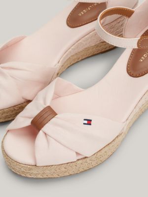 Wedge Heel Open Toe Espadrille Sandals Pink Tommy Hilfiger