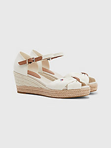 white essential mid wedge espadrille sandals for women tommy hilfiger