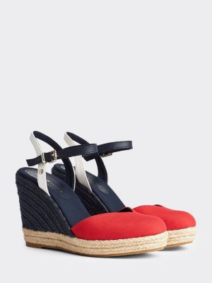 tommy hilfiger red wedges