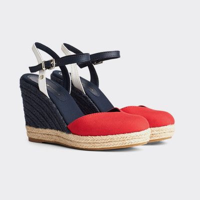 tommy hilfiger wedges red