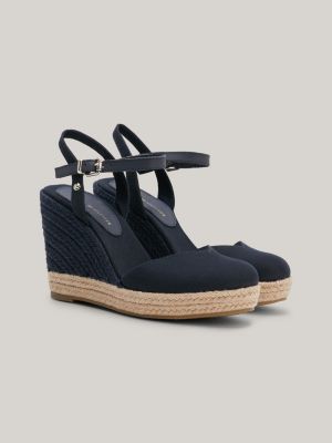 Diplomatieke kwesties afbreken geur Essential espadrille-sandaal met hoge sleehak | BLAUW | Tommy Hilfiger