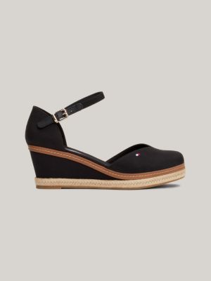 Espadrille met sleehak en enkelband Zwart Tommy Hilfiger