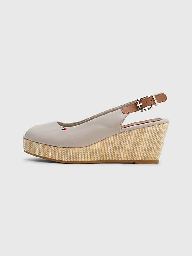 beige iconic slingback wedge espadrille sandals for women tommy hilfiger