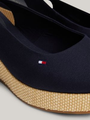 Iconic Slingback Wedge Sandals Blue Tommy Hilfiger