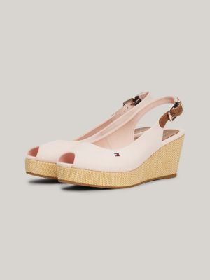 Padded Strap Slingback Wedge in Tan - 12514