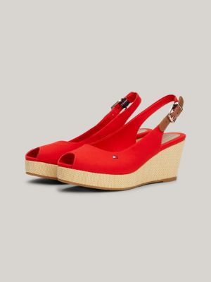 Tommy hilfiger red wedge sandals new arrivals