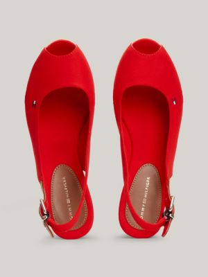 Sandalias Iconic de cu a y tal n descubierto Rojo Tommy Hilfiger