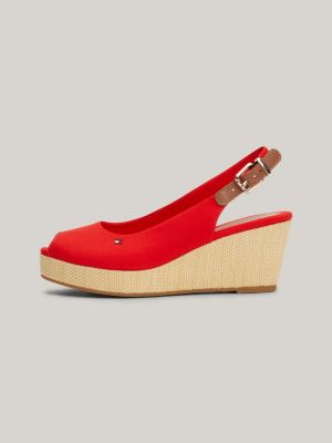 Iconic Slingback Wedge Sandals | Red | Tommy Hilfiger