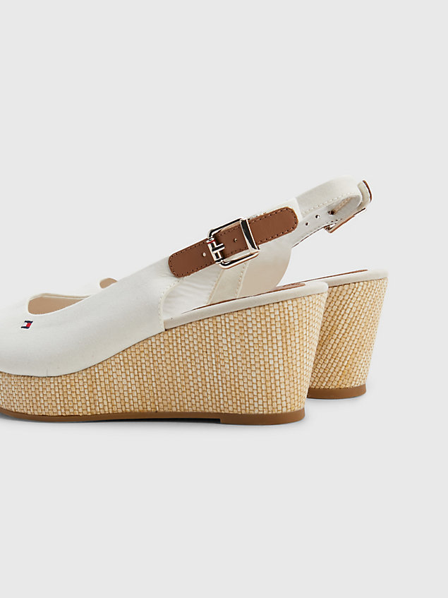 white iconic slingback wedge espadrille sandals for women tommy hilfiger