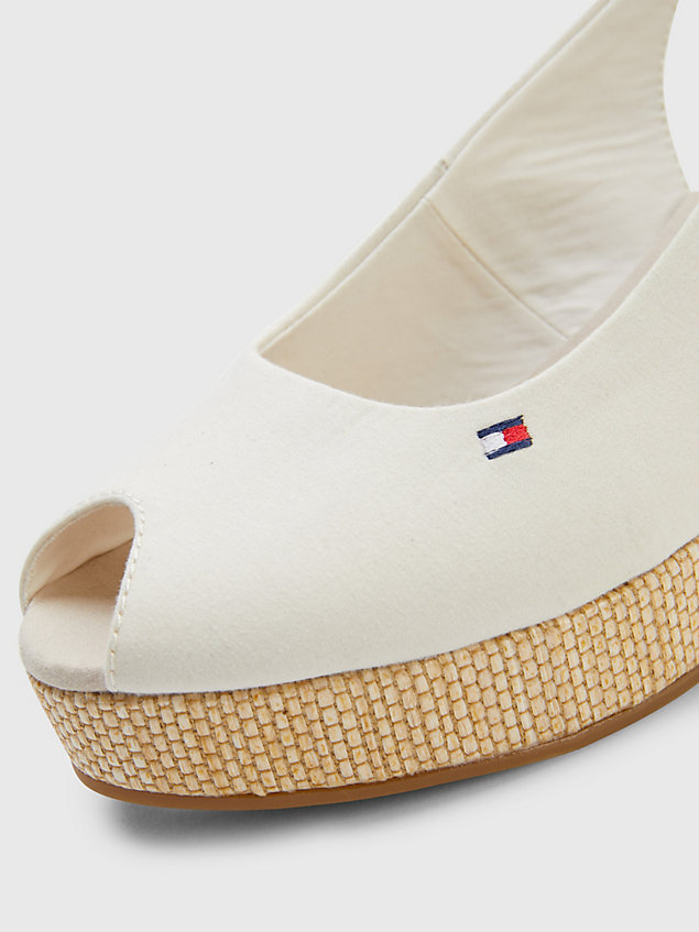 white iconic espadrille-sandaal met slingback voor dames - tommy hilfiger