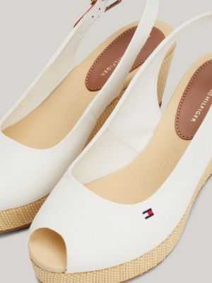 sandali iconic aperti sul retro con plateau bianco da donne tommy hilfiger