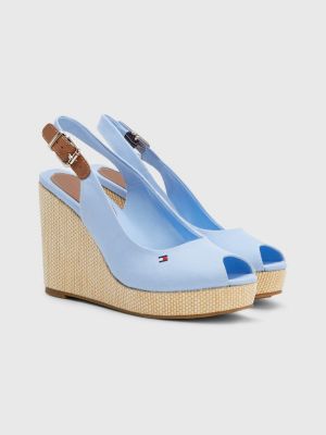 beneden Kust Microbe Iconic slingback-sandaal met sleehak | BLAUW | Tommy Hilfiger