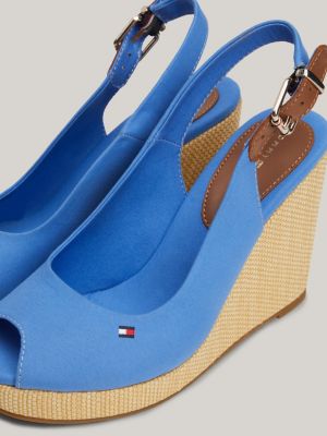 Iconic Slingback High Wedge Sandals | Blue | Tommy Hilfiger