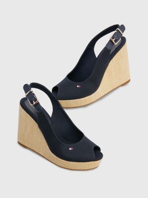 beneden Kust Microbe Iconic slingback-sandaal met sleehak | BLAUW | Tommy Hilfiger