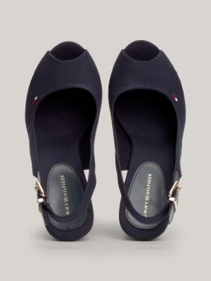 Iconic Slingback High Wedge Sandals | Blue | Tommy Hilfiger