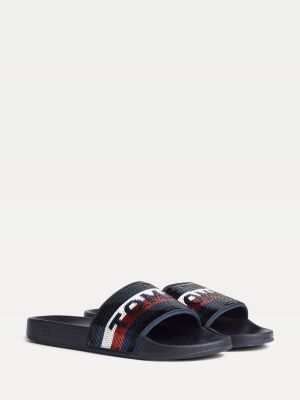 blue tommy hilfiger slides