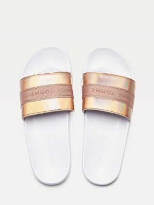 rose gold tommy hilfiger sliders