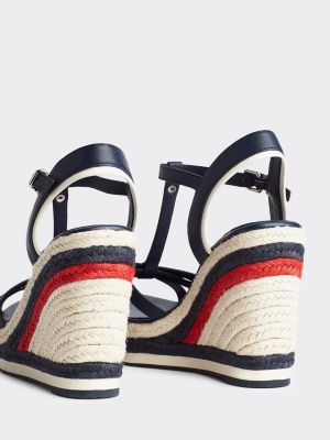 tommy jeans technical navy platform sandals