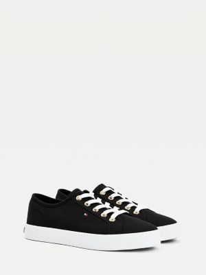 womens black tommy hilfiger trainers