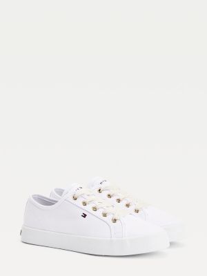 ladies white tommy hilfiger trainers