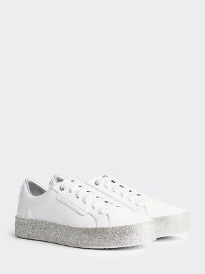 womens tommy hilfiger white trainers