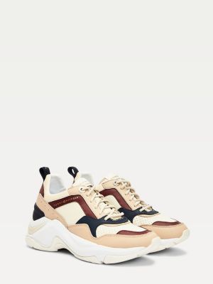 tommy hilfiger leather wedge sneaker